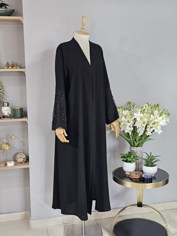 Organze Tül Detaylı Abaya