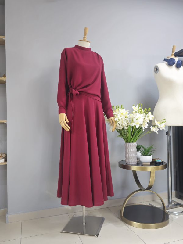 Tasarım  Krep Kumaş Etekli Takım