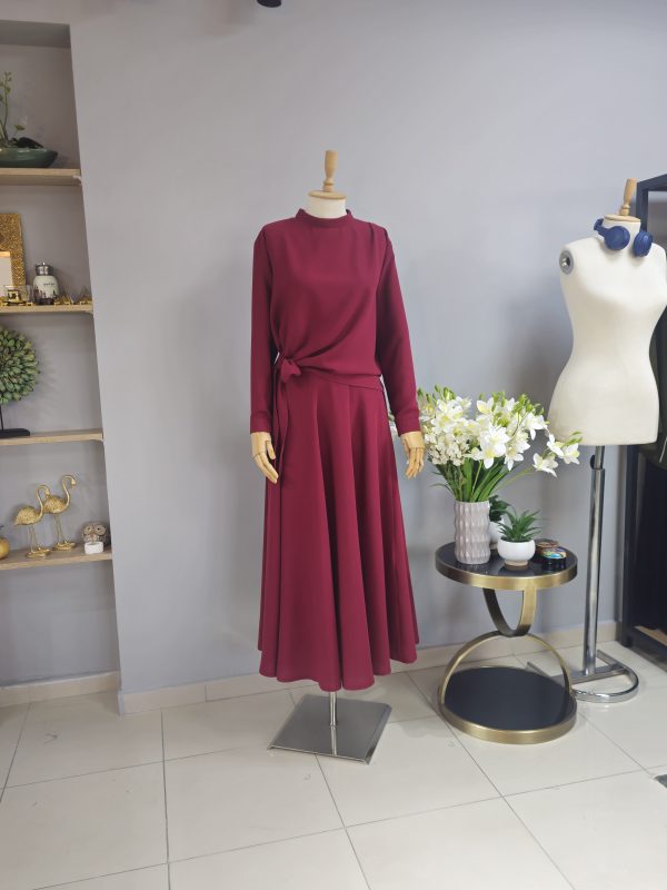 Tasarım  Krep Kumaş Etekli Takım - Görsel 2